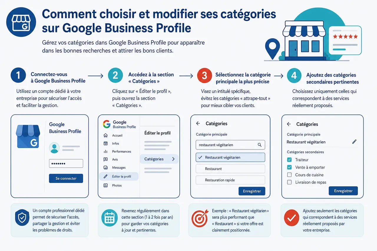 Services Google Business Profile : structurer son offre - ADN DIGITAL Consultant SEO Mâcon (Saône-et-Loire), Consultant SEO Bourg-en-Bresse (Ain), Consultant SEO Lyon (Rhône) Différence entre catégories et services dans Google Business Profile