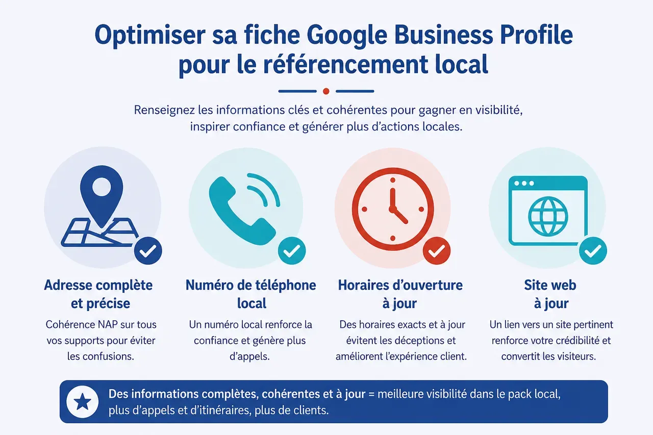 Google Maps en 2026 : stratégies pour transformer la carte en levier d’acquisition client - ADN DIGITAL Consultant SEO Mâcon (Saône-et-Loire), Consultant SEO Bourg-en-Bresse (Ain), Consultant SEO Lyon (Rhône) Google Maps en 2026: stratégies pour transformer la carte en levier d’acquisition client , Optimiser sa fiche Google Business Profile pour le référencement local
