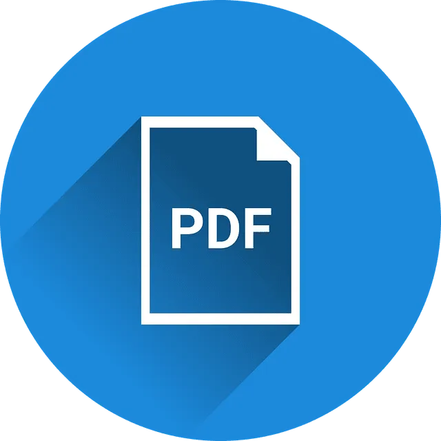 Mantenimiento de páginas webs con WordPress Icono circular azul con un documento blanco marcado PDF en el centro que sugiere guÃas o descargas para Mantenimiento de páginas webs con WordPress.