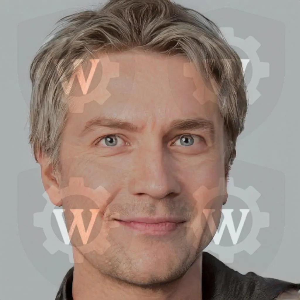 Retrato frontal nÃtido de un hombre adulto de tez clara con cabello castaño grisáceo, ojos azules y sonrisa leve, diseñado para accesibilidad y SEO con la etiqueta javier perez.