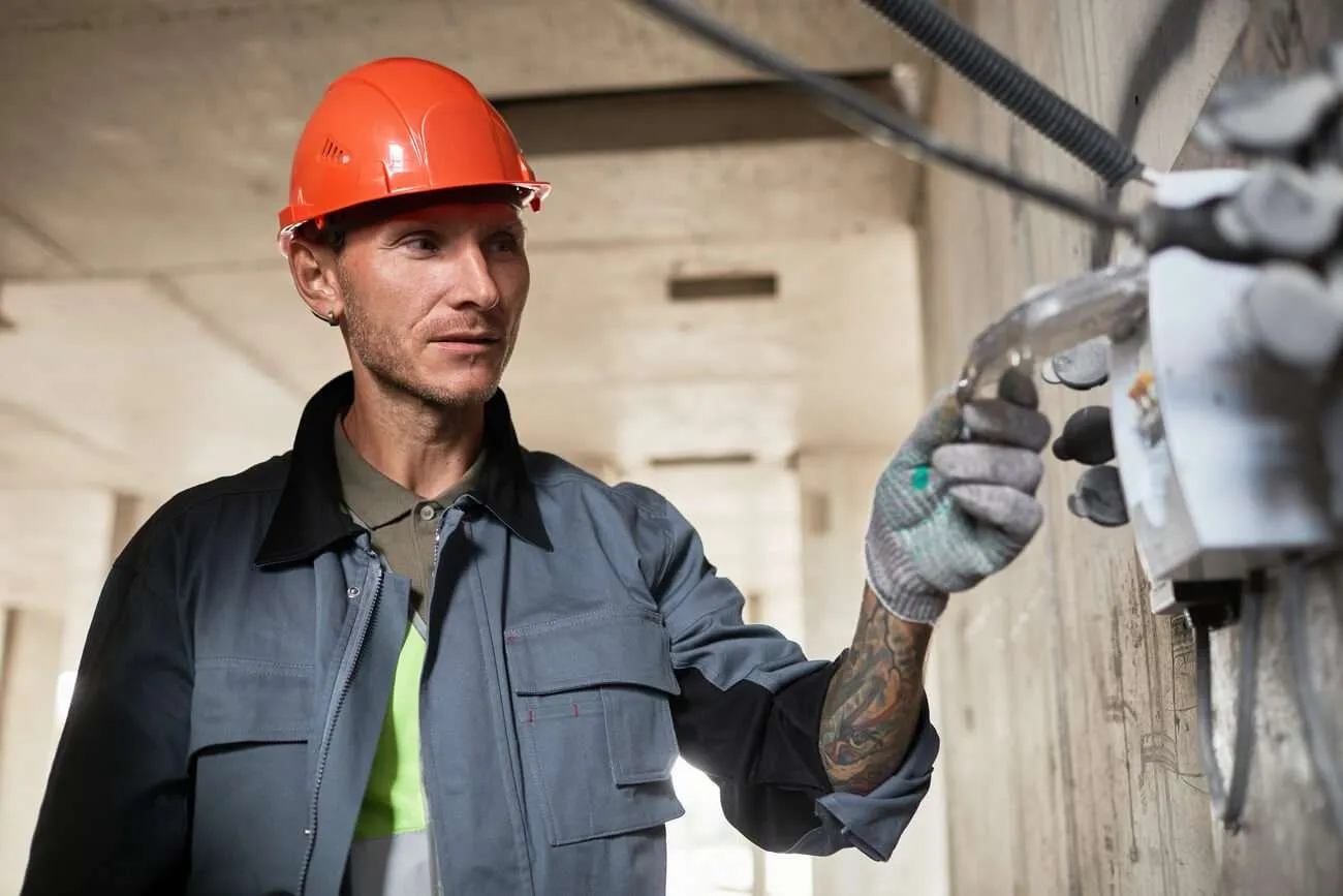 Electricial at construction site