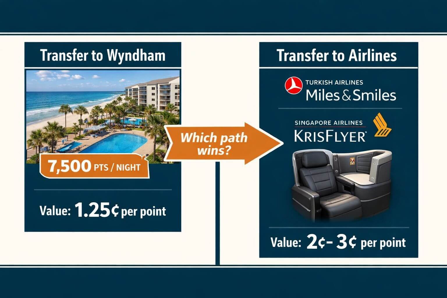 Citi ThankYou to Wyndham 25% Transfer Bonus: Is It Worth It in 2026? Landscape format (1536x1024) decision framework visual for the Citi ThankYou Wyndham transfer bonus worth-it analysis. Shows a professional