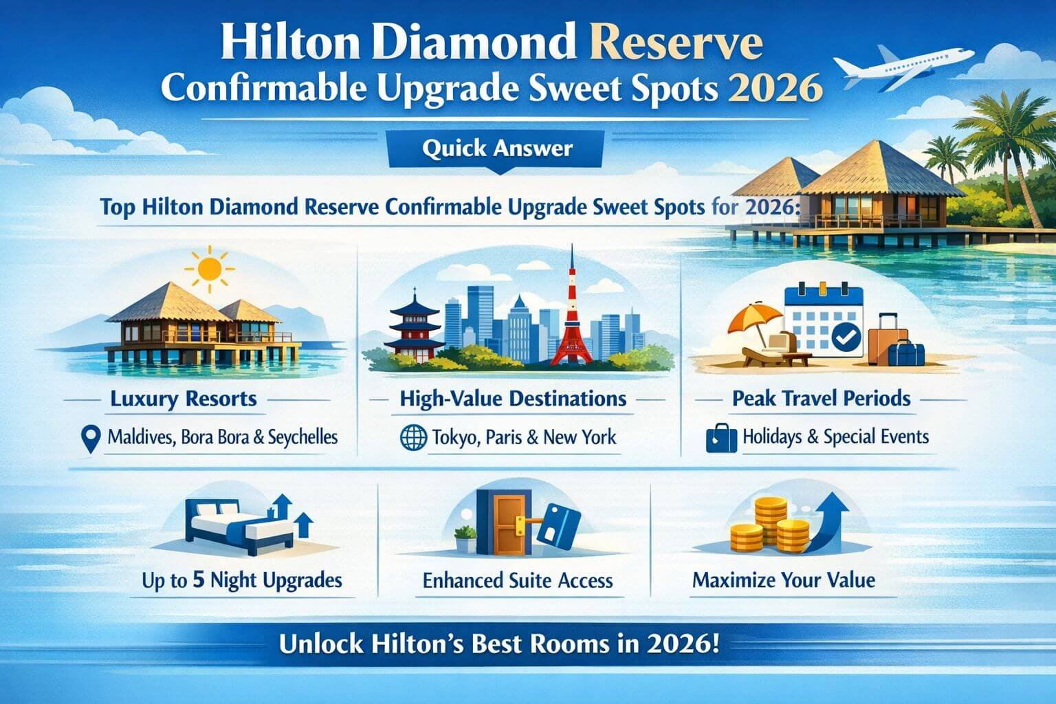 Hilton Diamond Reserve Confirmable Upgrade Sweet Spots 2026 Professional landscape infographic () for article "Hilton Diamond Reserve Confirmable Upgrade Sweet Spots 2026", section: