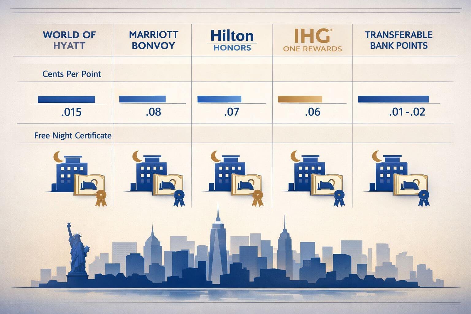 When to use Hyatt, Marriott, Hilton, IHG, or flexible points