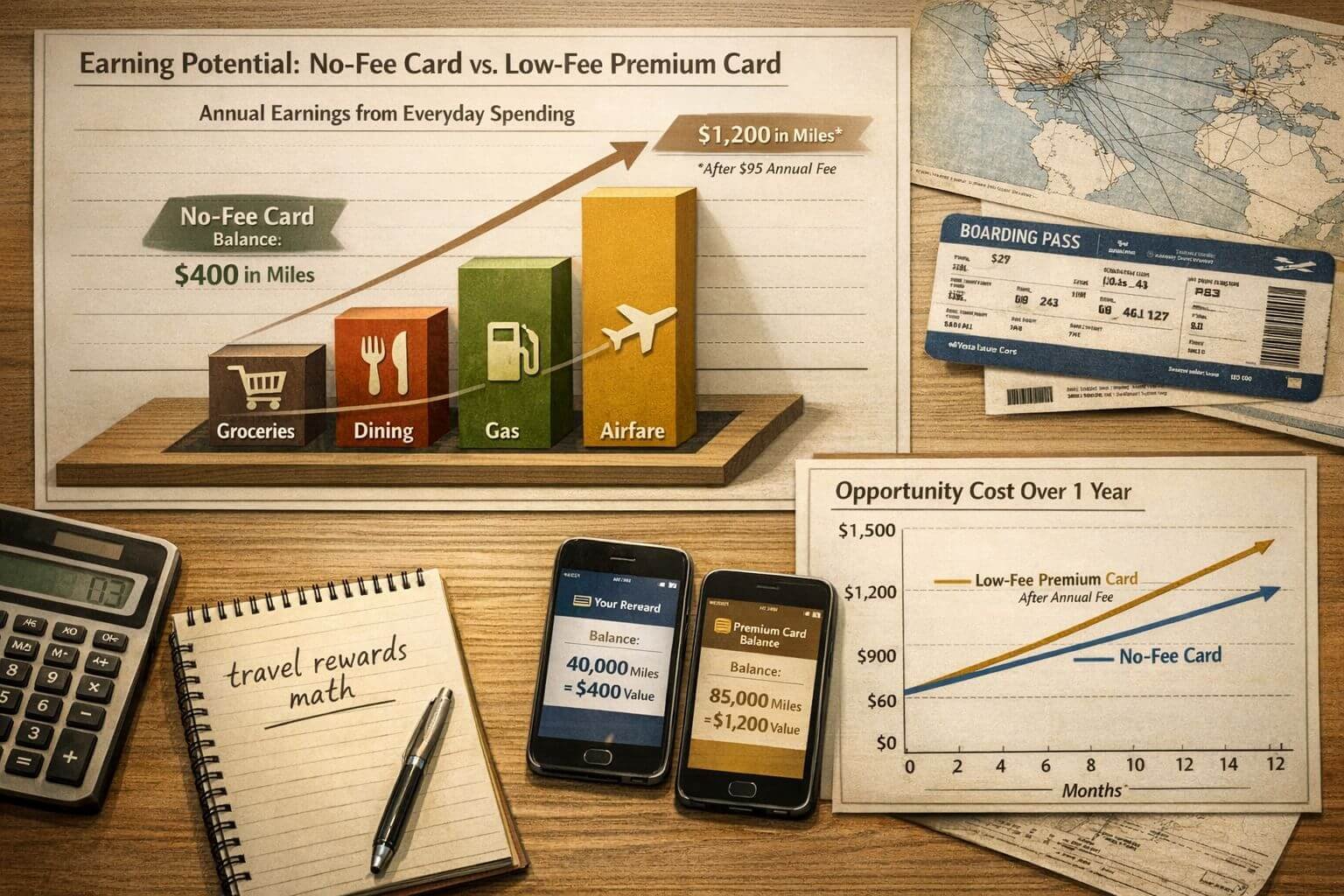 Best Airline Credit Cards With No Annual Fee in 2026 () practical value-analysis image showing how much a beginner can realistically earn from airline credit cards no annual fee