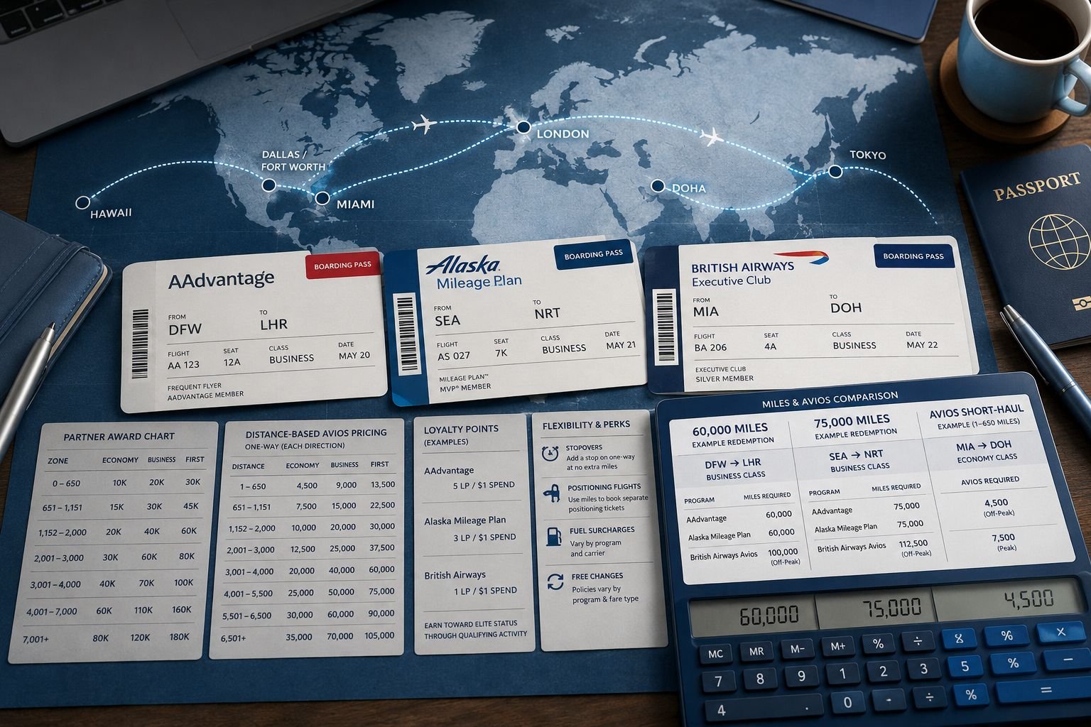 Airline Loyalty Programs Comparison 2026: Best Earning, Award Charts & Elite Benefits Oneworld Airline Loyalty Programs Comparison: American AAdvantage vs Alaska Mileage Plan vs British Airways Avios