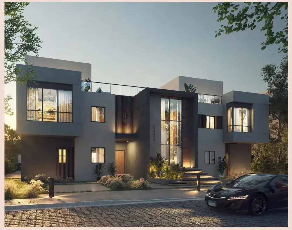 The Crown Palm Hills October 3 Contemporary home front elevation at The Crown Extension