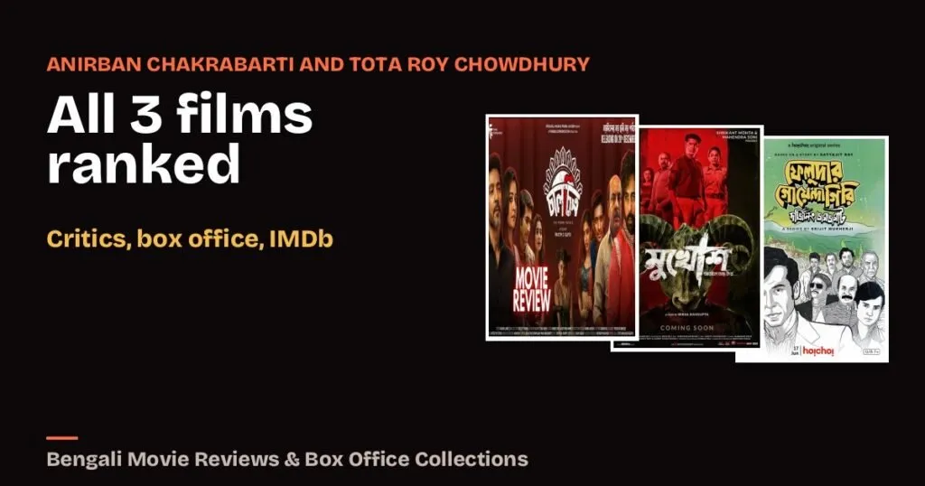 Best Anirban Chakrabarti and Tota Roy Chowdhury Movies, Ranked: All 3 Films Together by Critics, Box Office and IMDb