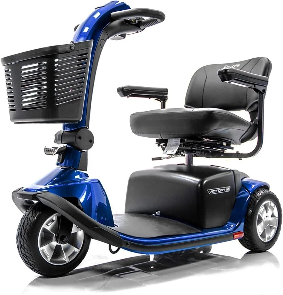 Victory 10 Pride 3-Wheel Electric Scooter SC610 Blue + Challenger Mobility Accessories - Bundle Victory 10 Pride 3 Wheel Electric Scooter SC610 Blue + Challenger Mobility Accessories - Bundle