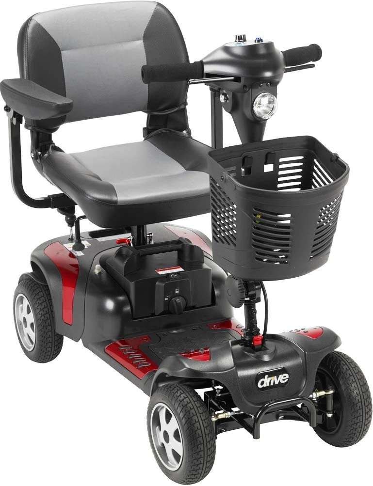 Drive Medical PHOENIXHD4-20 Phoenix Heavy Duty 4-Wheel Travel Scooter, 20 Folding Seat, 350 lbs Weight Capacity, 4 mph Max Speed, 15 Miles Maximum Range, Armrests Are Padded and Adjustable Drive Medical PHOENIXHD4-20 Phoenix Heavy Duty 4-Wheel Travel Scooter, 20 Folding Seat, 350 lbs Weight Capacity, 4 mph Max Speed, 15 Miles Maximum Range, Armrests Are Padded and Adjustable