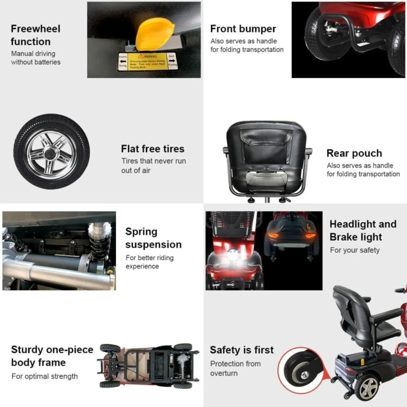 Heavy Duty Mobility Scooter for Adults Wheelchair Device for Travel, Elderly, 350 lbs Max Weight, 4-Wheel Powered Mobility Scooters for Seniors (05-X) Heavy Duty Mobility Scooter for Adults Wheelchair Device for Travel, Elderly, 350 lbs Max Weight, 4-Wheel Powered Mobility Scooters for Seniors (05-X)