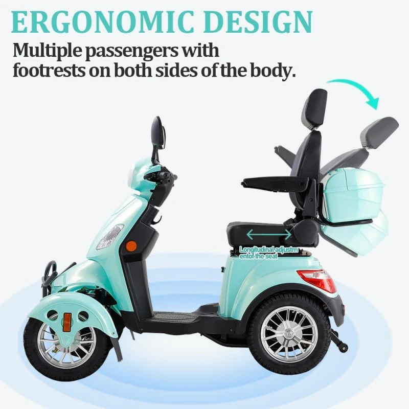 Heavy Duty Mobility Scooters for Seniors Adults 500lbs Capacity 4 Wheel Mobility Scooter 800W 60V 20Ah All Terrain Electric Powered Wheelchair Device Fat Tire, Adjustable Seat Long Range-Blue Heavy Duty Mobility Scooters for Seniors Adults 500lbs Capacity 4 Wheel Mobility Scooter 800W 60V 20Ah All Terrain Electric Powered Wheelchair Device Fat Tire, Adjustable Seat Long Range-Blue