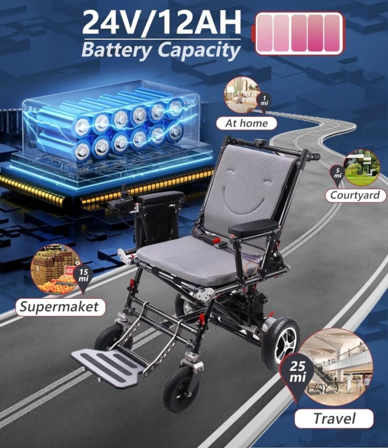 Lightweight Carbon Fiber Electric Wheelchair (only 39lbs) Ultra Light Portable Folding Transport Power Wheelchair- Travel Size - Airline Approved - User Friendly Lightweight Carbon Fiber Electric Wheelchair (only 39lbs) Ultra Light Portable Folding Transport Power Wheelchair- Travel Size - Airline Approved - User Friendly
