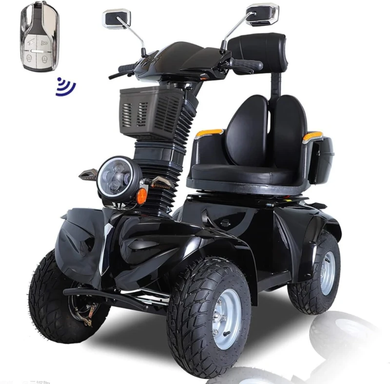 Mobility Scooters for Seniors Adults 600lbs Capacity, Heavy Duty 4-Wheel 3-Speed Electric Powered Wheelchair Device 1000W All Terrain, Elderly-Lockbox Adjustable Seat (DJD Black 1000W) Mobility Scooters for Seniors Adults 600lbs Capacity, Heavy Duty 4-Wheel 3-Speed Electric Powered Wheelchair Device 1000W All Terrain, Elderly-Lockbox Adjustable Seat (DJD Black 1000W)