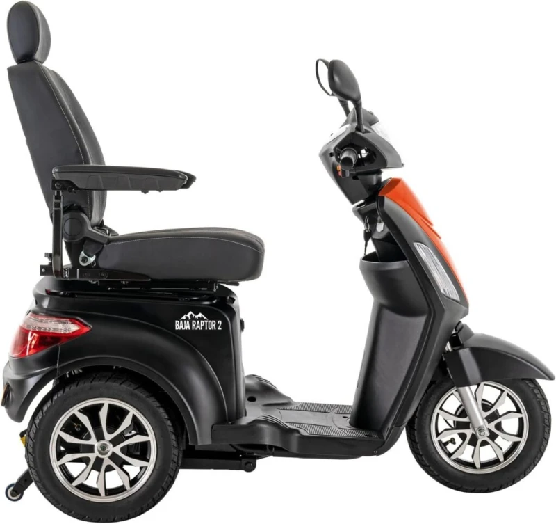 Pride Baja Raptor 2, 3-Wheel Super-Fast Outdoor Scooter, 400 Lbs. Weight Capacity, with 5-Year Extended Warr (Candy Apple Red) Pride Baja Raptor 2, 3-Wheel Super-Fast Outdoor Scooter, 400 Lbs. Weight Capacity, with 5-Year Extended Warr (Candy Apple Red)