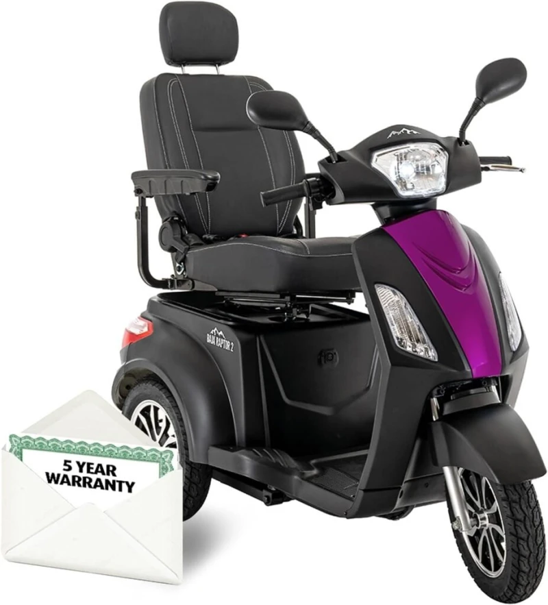 Pride Baja Raptor 2, 3-Wheel Super-Fast Outdoor Scooter, 400 Lbs. Weight Capacity, with 5-Year Extended Warr (Candy Apple Red) Pride Baja Raptor 2, 3-Wheel Super-Fast Outdoor Scooter, 400 Lbs. Weight Capacity, with 5-Year Extended Warr (Candy Apple Red)