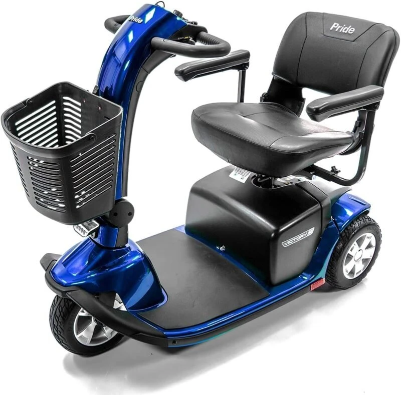 Pride Victory 10 3 Wheel Scooter - Electric Mobility Scooter victory-10-pride-3-wheel-electric-scooter-sc610-blue-challenger-mobility-accessories-bundle-1