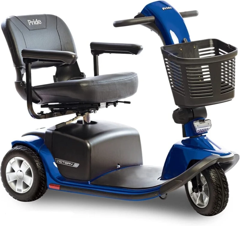 Victory 10 Pride 3-Wheel Electric Scooter SC610 Blue + Challenger Mobility Accessories - Bundle Pride Victory 10 3 Wheel Scooter Electric SC610 Blue + Challenger Mobility Accessories - Bundle