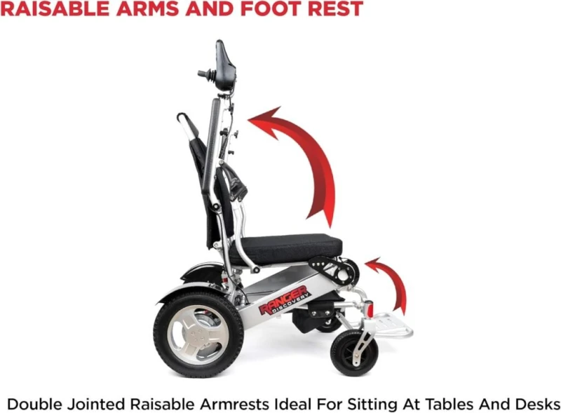Porto Mobility 2024 Ranger Discovery Lightweight Foldable Weatherproof Exclusive Electric Wheelchair, Portable, Brushless Powerful Motors, Dual Battery, All Terrain (Silver, Standard) Porto Mobility 2024 Ranger Discovery Lightweight Foldable Weatherproof Exclusive Electric Wheelchair, Portable, Brushless Powerful Motors, Dual Battery, All Terrain (Silver, Standard)
