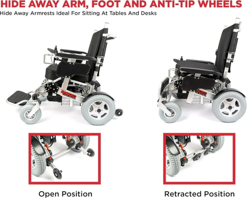 Porto Mobility Ranger Quattro (The Beast) Ultra Exclusive Foldable Electric Wheelchair Heavy Duty, Holds 550lbs 1000W Horse Power Dual Motor Folding Power Wheelchair (Silver, XL (Special Edition)) Porto Mobility Ranger Quattro (The Beast) Ultra Exclusive Foldable Electric Wheelchair Heavy Duty, Holds 550lbs 1000W Horse Power Dual Motor Folding Power Wheelchair (Silver, XL (Special Edition))