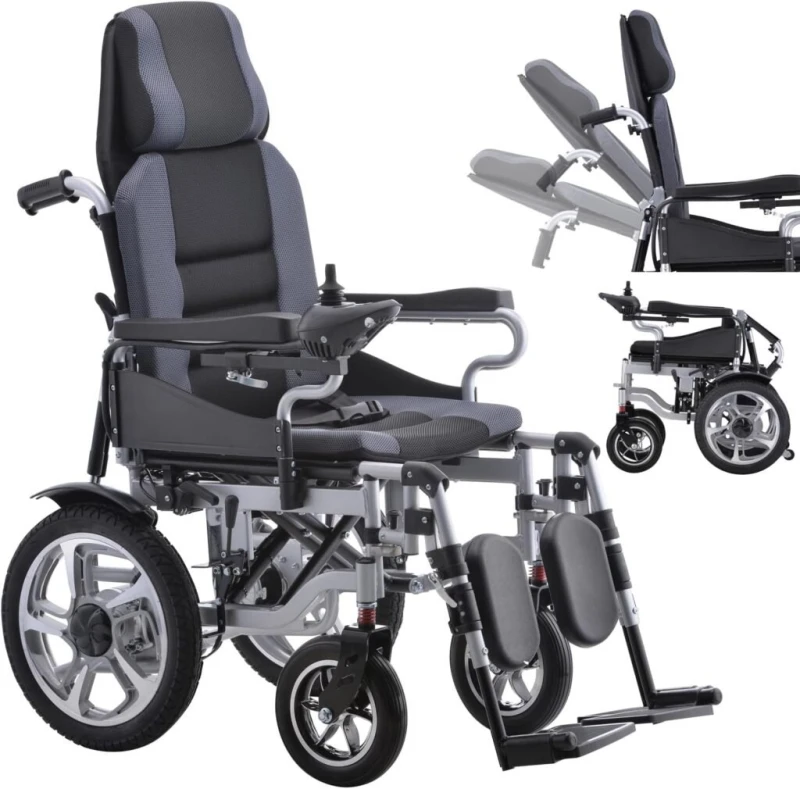 Reclining Foldable Electric Wheelchairs for Adults - 500W Super Horse Power Motor -20 Mile Range ~ 20AH Extended Battery - Include Headrest and Backrest MuMulti-Angle Adjustment Support 280lbs Reclining Foldable Electric Wheelchairs for Adults - 500W Super Horse Power Motor -20 Mile Range ~ 20AH Extended Battery - Include Headrest and Backrest MuMulti-Angle Adjustment Support 280lbs