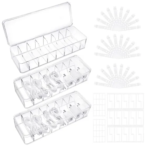 Cable Organizer Box Set with Ties and Labels