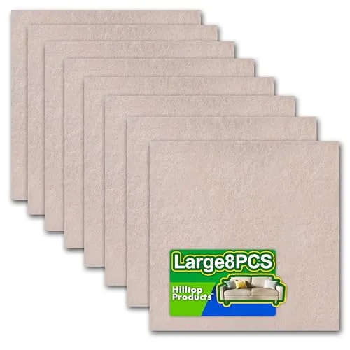 8 Pack Ivory Self-Adhesive Felt Pads for Floors