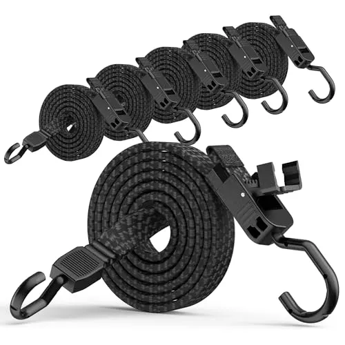Rugtol 48 Bungee Cords with Hooks (6 Pack)