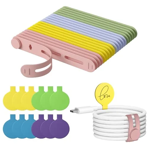 Nearockle Cable Labels & Ties Set for Organization
