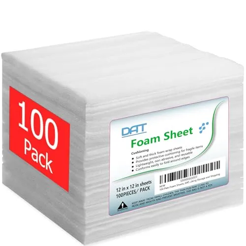 100-Pack Foam Sheets 12x12 1/16 Cushioning Material