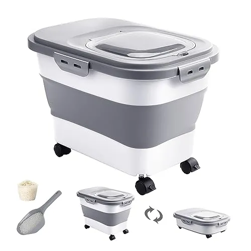 DD Mommy 20-30 Lbs Rice Storage Container with Wheels