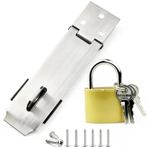 Arlai 4 Stainless Steel Padlock Hasps Set