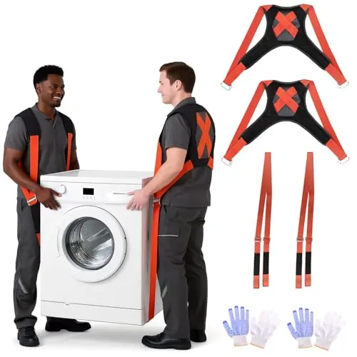Azarxis Moving Straps: 2-Person Lifting System with Back Support