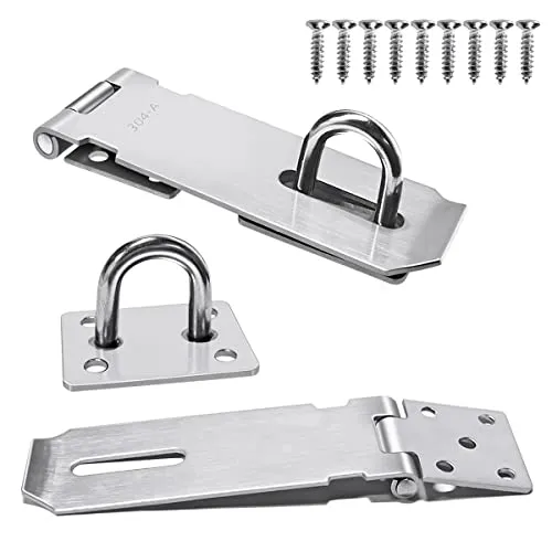 Stainless Steel Gate Lock Hasp Set (4in Silver)