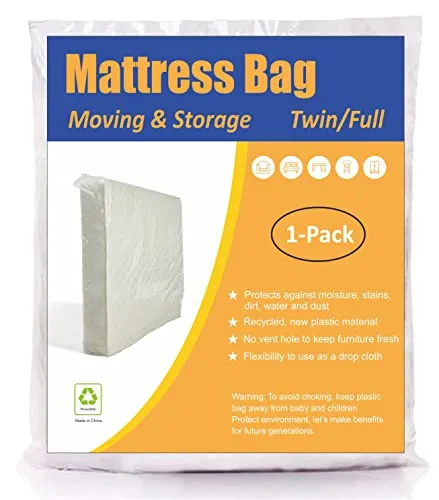 ComfortHome Mattress Bag for Moving and Storage Twin and Full Size 1 Pack
