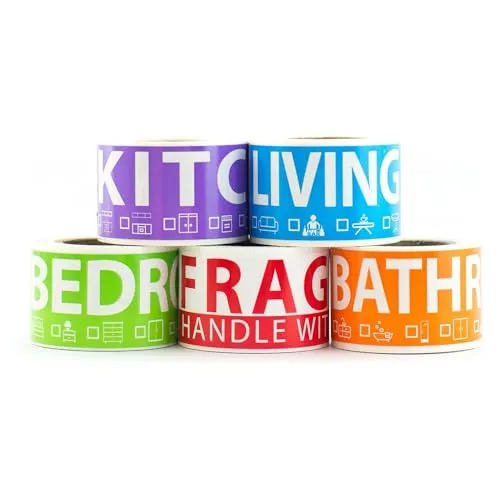 5-Color Moving Labels Set with Fragile Stickers (250)