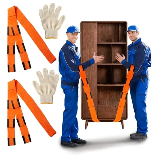 Moving Straps Upgrade 800lb Lifting System with Gloves