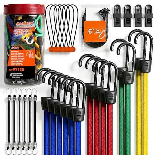 HORUSDY 31-Piece Bungee Cords & Ties Set