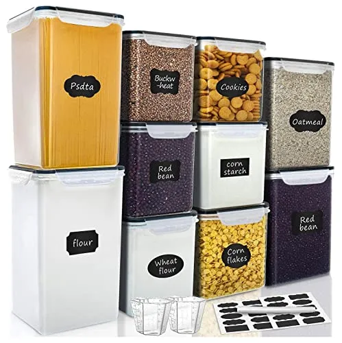 VERONES 10-Pack Large Airtight Food Storage Containers