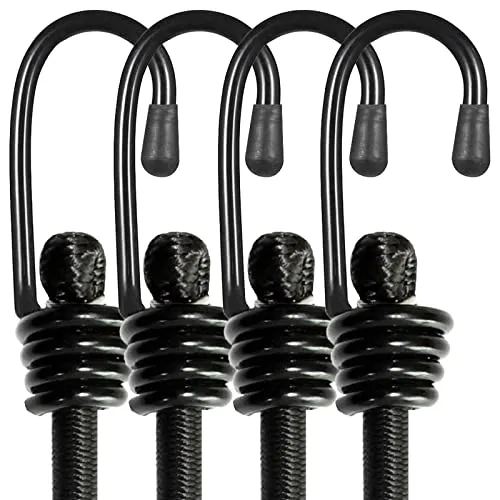 BEXSLE Heavy Duty Bungee Cords with Hooks (4)