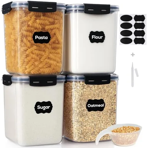 Large Airtight Food Storage Containers with Lids (4-Pack)