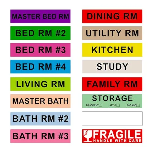 Printholic Moving Labels — 960 Count Color-Coding Kit