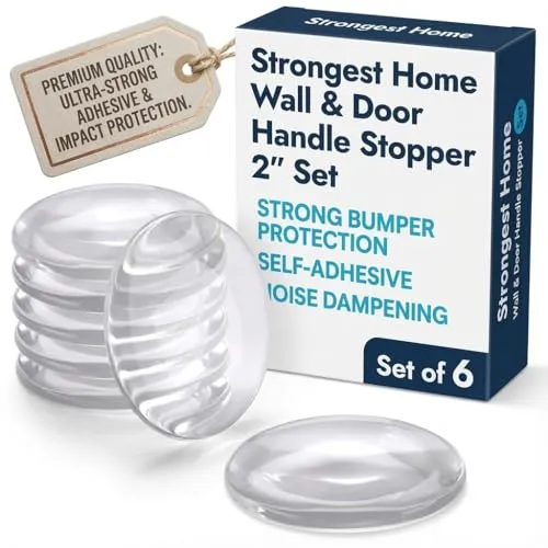 STRONGEST HOME Door Knob Wall Protector (2) - 6-Pack