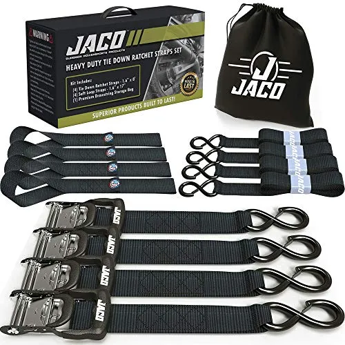 JACO Heavy Duty Ratchet Straps (4-Pack) 5,208 lbs