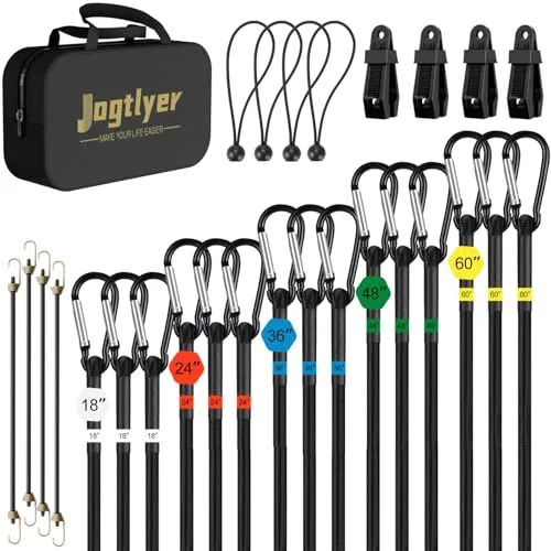 Bungee Cord Set with Carabiner Hooks (28Pcs)