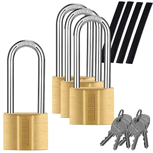 KAWAHA Long Shackle Padlock Keyed Alike Brass