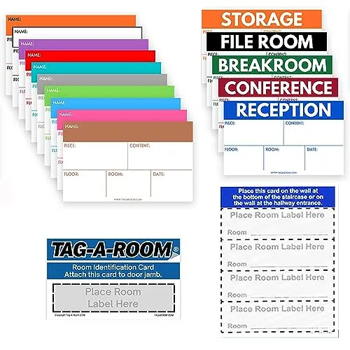 Tag-A-Room Office Moving Label Stickers Color Coded 325 Count
