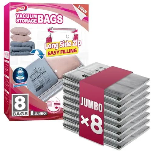 TAILI 8-Pack Jumbo Vacuum Storage Bags for Bedding