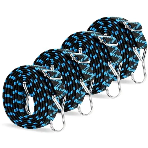 Adjustable Bungee Cords with Hooks (80 Inch)