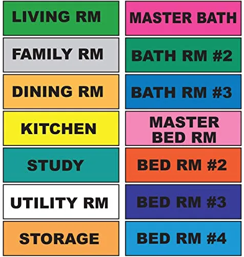 Tag-A-Room Home Moving Labels Color Coded Packing Stickers (140Home)